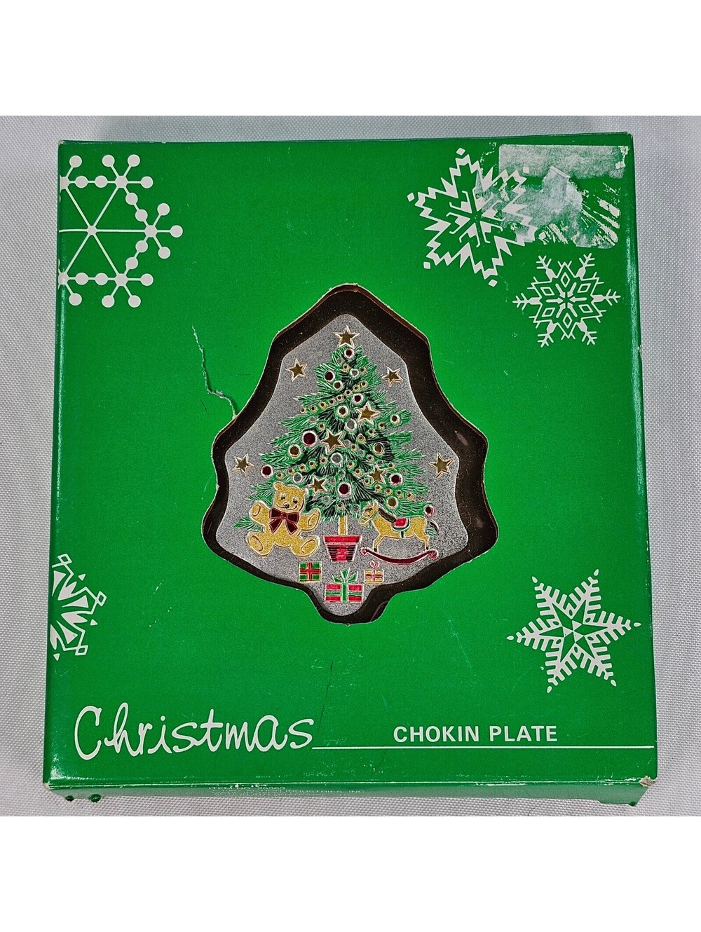 Vintage 1987 Jamestown China Christmas Chokin Plate 24K Gold Trim Japan 25363